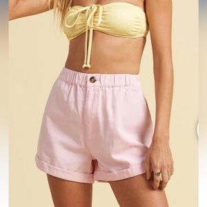Baby pink Billabong x Salty Blonde shorts, size 26